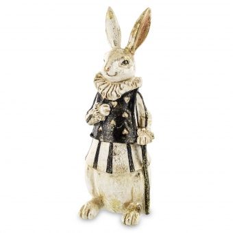 Ekskluzywna Figurka Zająca Wielkanocnego w Stylu Vintage – Elegancka Dekoracja Świąteczna Czarno-Złota - 162613