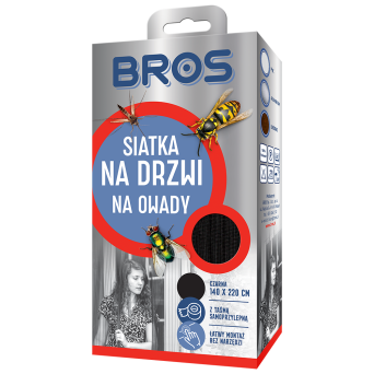 BROS SIATKA NA DRZWI 140x200cm - CZARNA