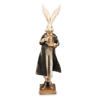 Elegancka Figurka Zająca Dżentelmena w Fraku – Elegancka Dekoracja Świąteczna w Klasycznym Stylu - Figurka Dekoracyjna - 175021