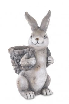 Dekoracyjna Figurka Zająca z Koszykiem - Ozdoba Dekoracyjna - 143985
