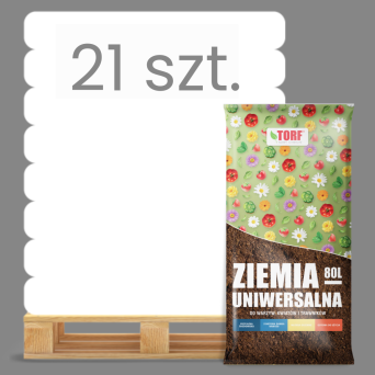 ZIEMIA UNIWERSALNA DO KWIATÓW I WARZYW 80L PÓŁPALETA 21 WORKÓW  - NOWY CHWALIM