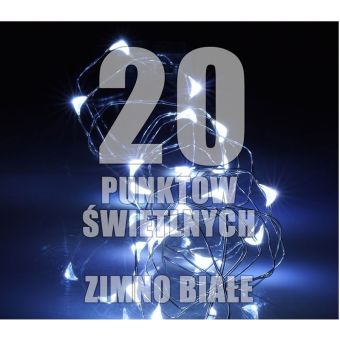 Lampki Wewnętrzne LED Krople ZIMNY BIAŁY - RUM-LUX