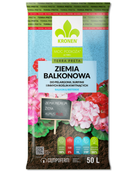 ZIEMIA PODŁOŻE DO ROŚLIN BALKONOWYCH TERRA PRETA 50L - KRONEN
