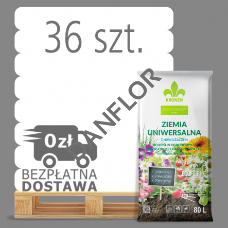 KRONEN® ZIEMIA UNIWERSALNA Z NAWILŻACZEM 80L  PALETA 36 WORKÓW