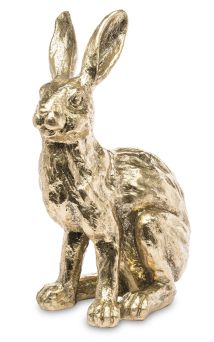 Stylowa Złota Figurka Zająca Wielkanocnego – Elegancka Dekoracja Świąteczna - Figurka Ozdobna - 128984