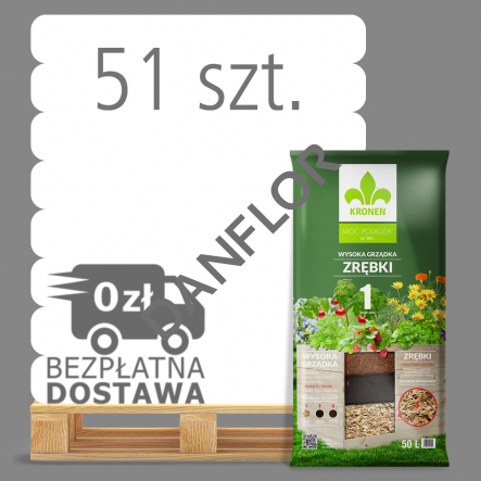 KRONEN® WYSOKA GRZĄDKA ZRĘBKI WARSTWA 1 50L PALETA 51 WORKÓW