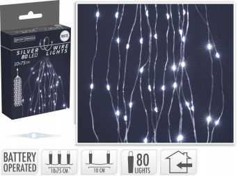 Lampki choinkowe 'Silverwire' 80 LED białe - AX9730210 Koopman