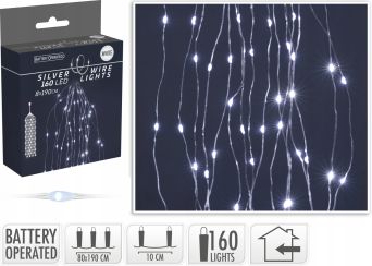 Lampki choinkowe 'Silverwire' 160 LED biały - AX9730220 Koopman