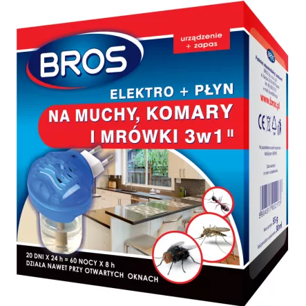 BROS ELEKTROFUM.+PŁYN NA MUCHY 60 NOCY 3W1