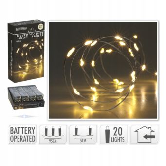 Lampki choinkowe 'Silverwire' 20 LED biały - AX9731400 Koopman