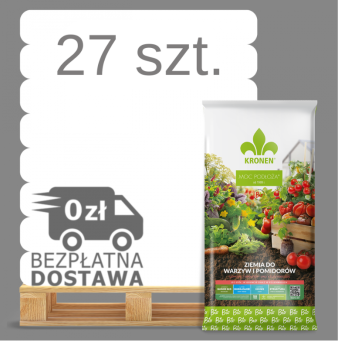 ZIEMIA BIO - PODŁOŻE DO WARZYW, POMIDORÓW I ZIÓŁ 50L PÓŁPALETA 27 WORKÓW - KRONEN