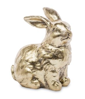 Stylowa Złota Figurka Zająca Wielkanocnego – Elegancka Dekoracja Świąteczna - Figurka Ozdobna - 128995