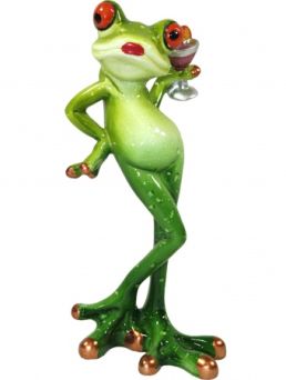 Figurka Żaby z Drinkiem - Ozdoba Dekoracyjna - 100478