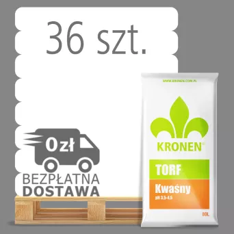 KRONEN® TORF KWAŚNY pH 3.5 - 4.5 80L PALETA 36 WORKÓW