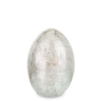 Eleganckie Dekoracyjne Srebrne Jajko Wielkanocne - Figurka Dekoracyjna - 163853