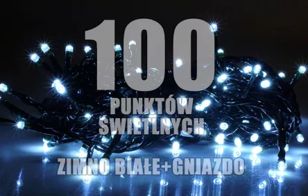 RUM-LUX Lampki Wewnętrzne 100G ZIMNY BIAŁY BIAŁY