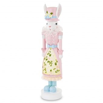 Bajkowa Pastelowa Figurka Zająca w Eleganckim Stroju - Figurka Ozdobna - 183148