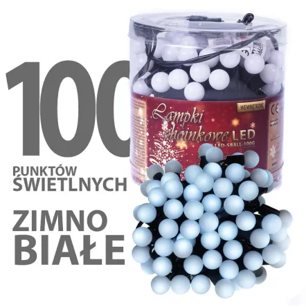 RUM-LUX Lampki Wewnętrzne Kulki 100G ZIMNY BIAŁY