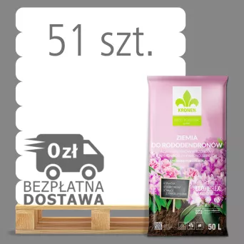 KRONEN® ZIEMIA DO RODODENDRONÓW, AZALII, HORTENSJI 50L PALETA 51 WORKÓW